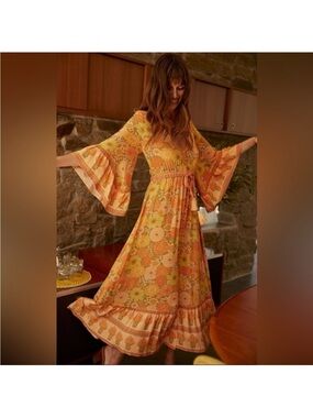 Nine Lives Bazaar Floral Bohemian Hippie Boho Maxi Lola Dress